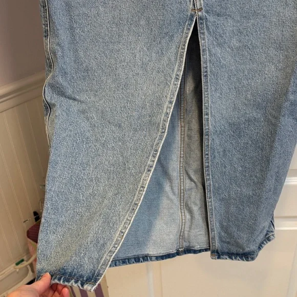 NWT Mango Light Blue Denim Skirt - Picture 2 of 6